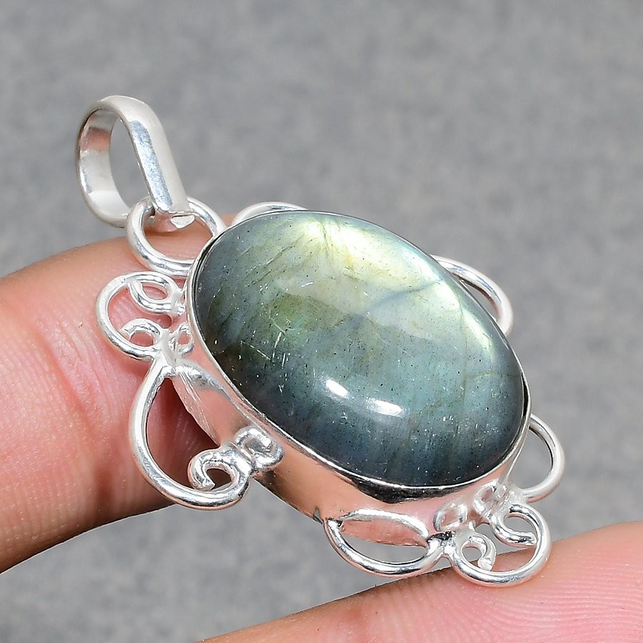 Blue Fire Labradorite Oval Shape Gemstone Pendant Handmade Jewelry 2.10″ FP 1450