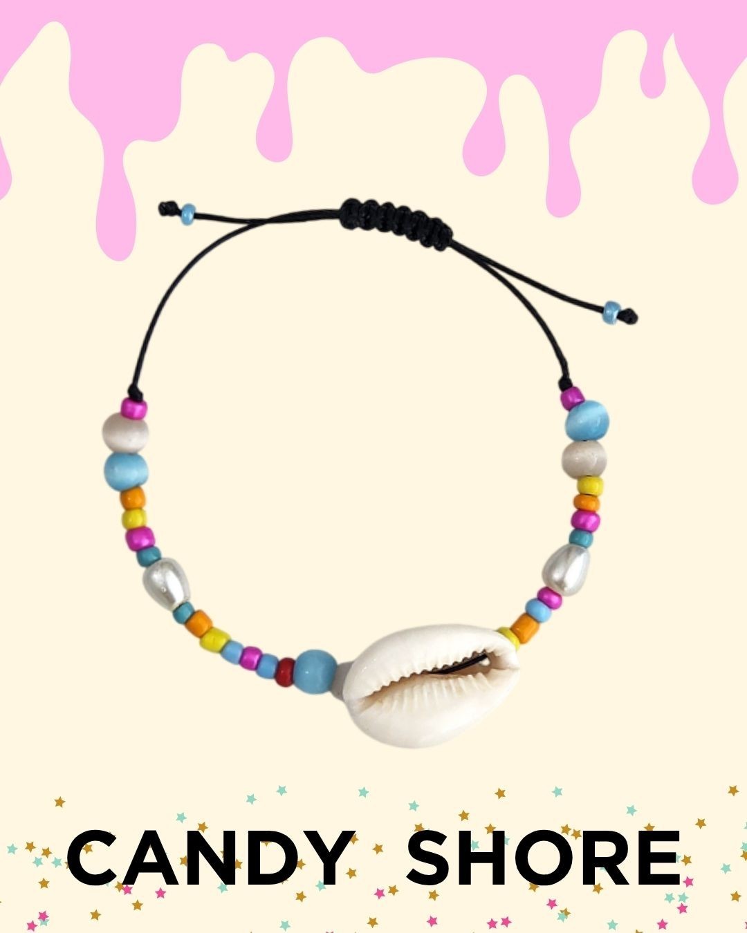 Handmade Cowrie Shell Boho Bracelet adjust Colorful Seed Bead Beach Jewelry Gift