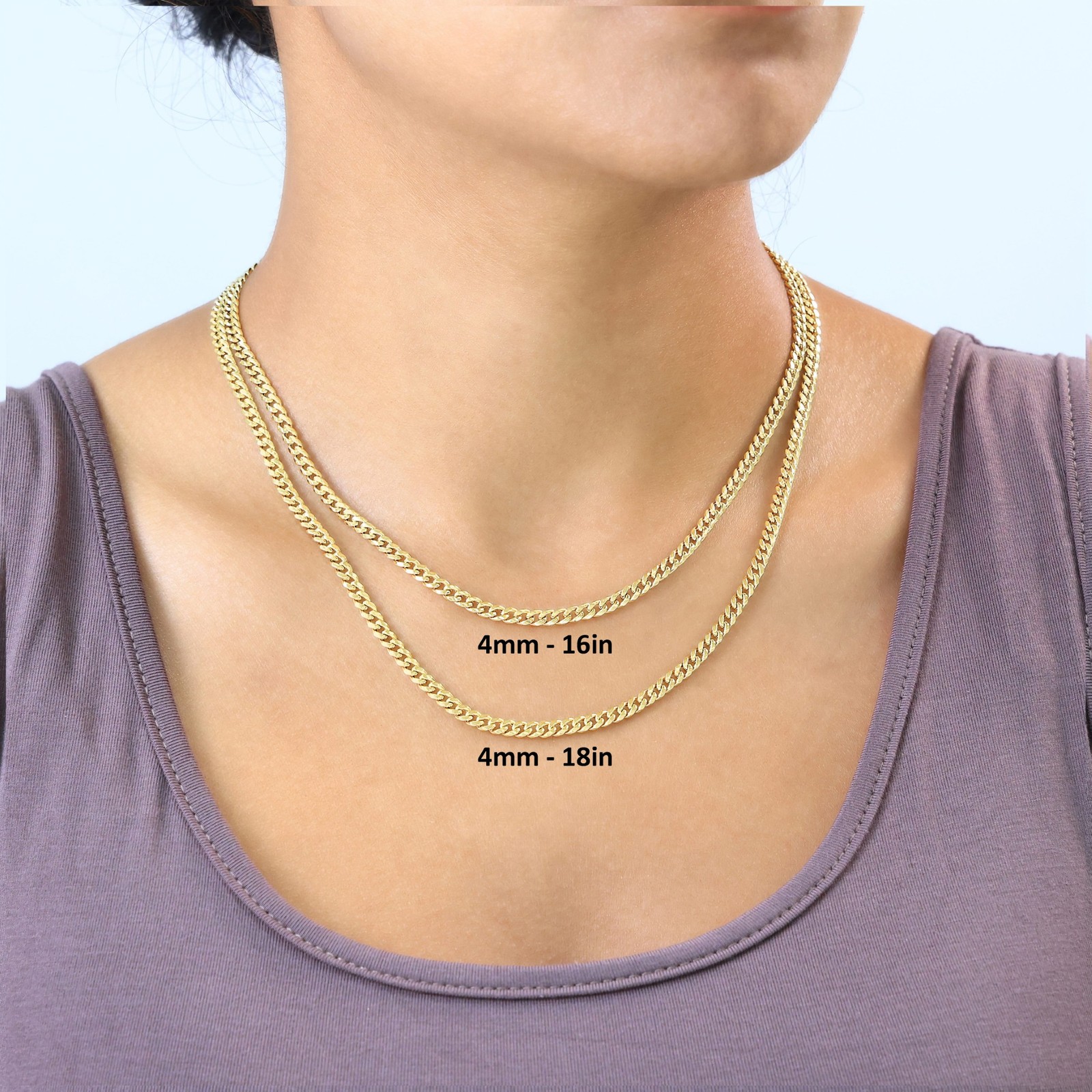 14K Yellow Gold 4mm Miami Cuban Italian Link Chain Necklace Mens Womens 16″- 30″