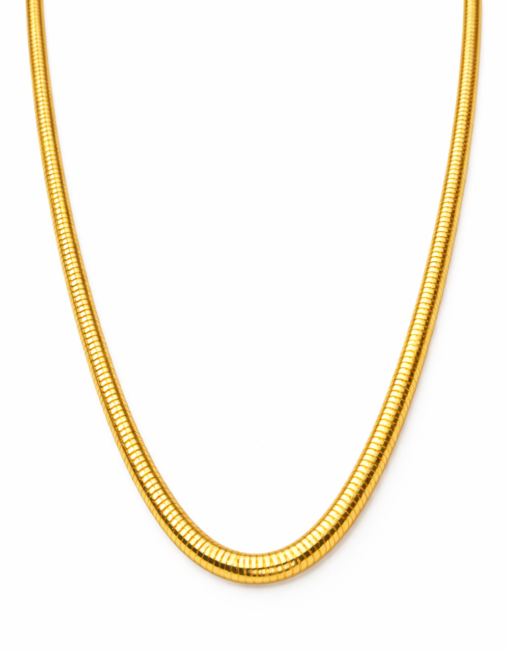 Real 1/200 14K Yellow Gold Overlay Snake Herringbone Chain Necklace Mens Womens