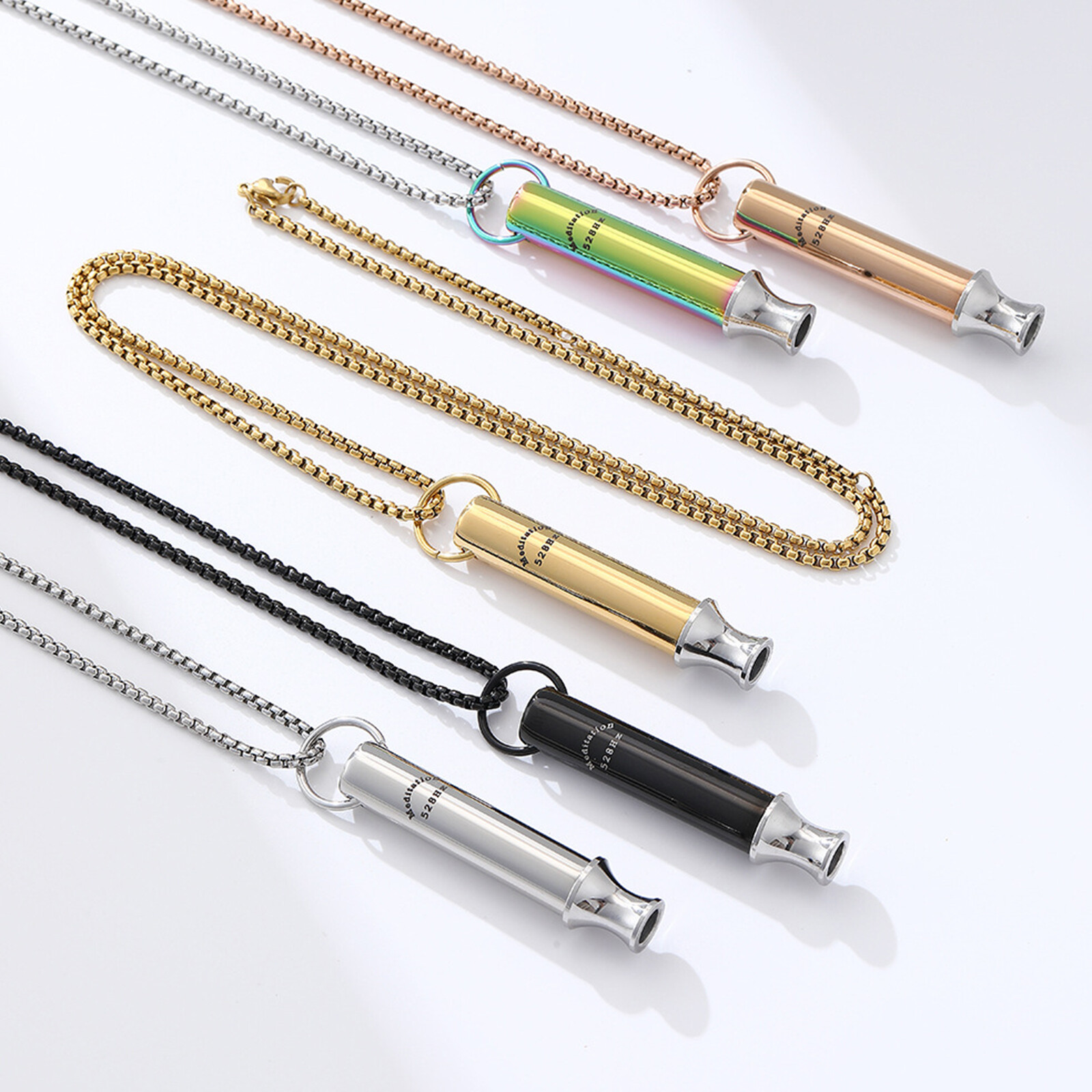 Love Tuner 528 Hz Quit Smoking Whistle Anxiety Relief Mindful Breathing Necklace
