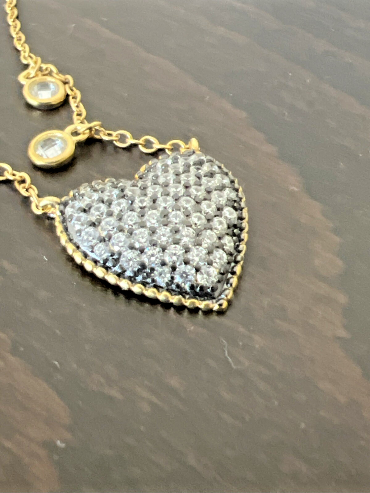 FREIDA ROTHMAN 14kt Gold Plated Sterling Silver Pavé CZ Heart Love Necklace