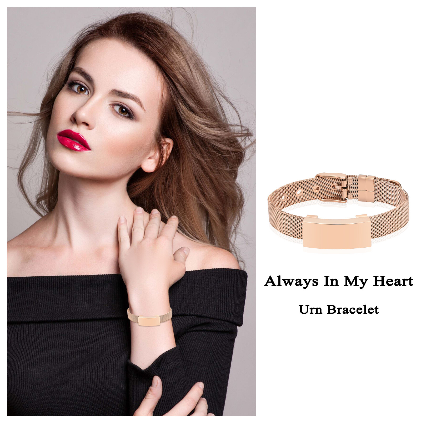 Adjustable Cremation Jewelry Urn Bracelet for Ashes Personalized Memorial Bangle