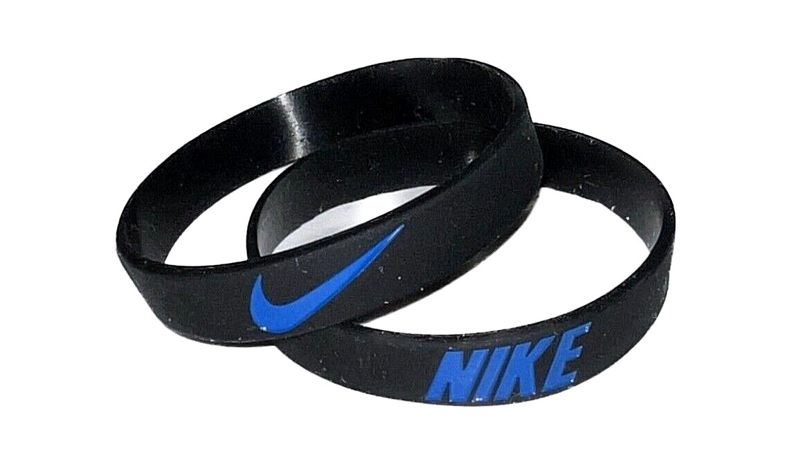 Nike Baller Band Silicone Rubber Bracelet Black Blue Dunks AF1 BLUE SB BUBBLES