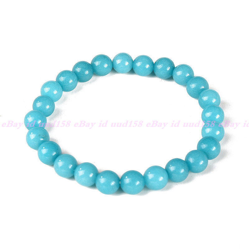 8mm Fashion Brazilian Amazonite Round Gemstone Beads Stretchable Bracelet 7.5”