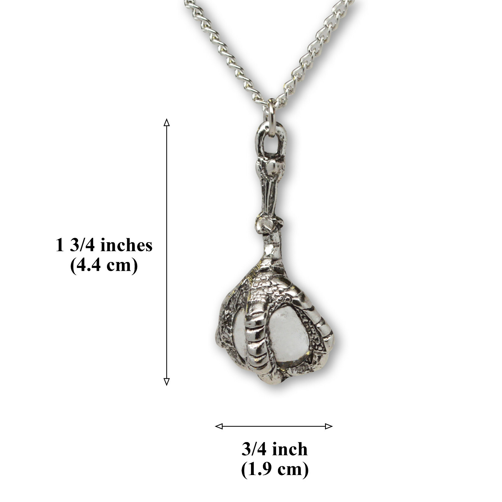 Gothic Dragon Claw Crystal Ball Medieval Renaissance Pendant Necklace NK-552