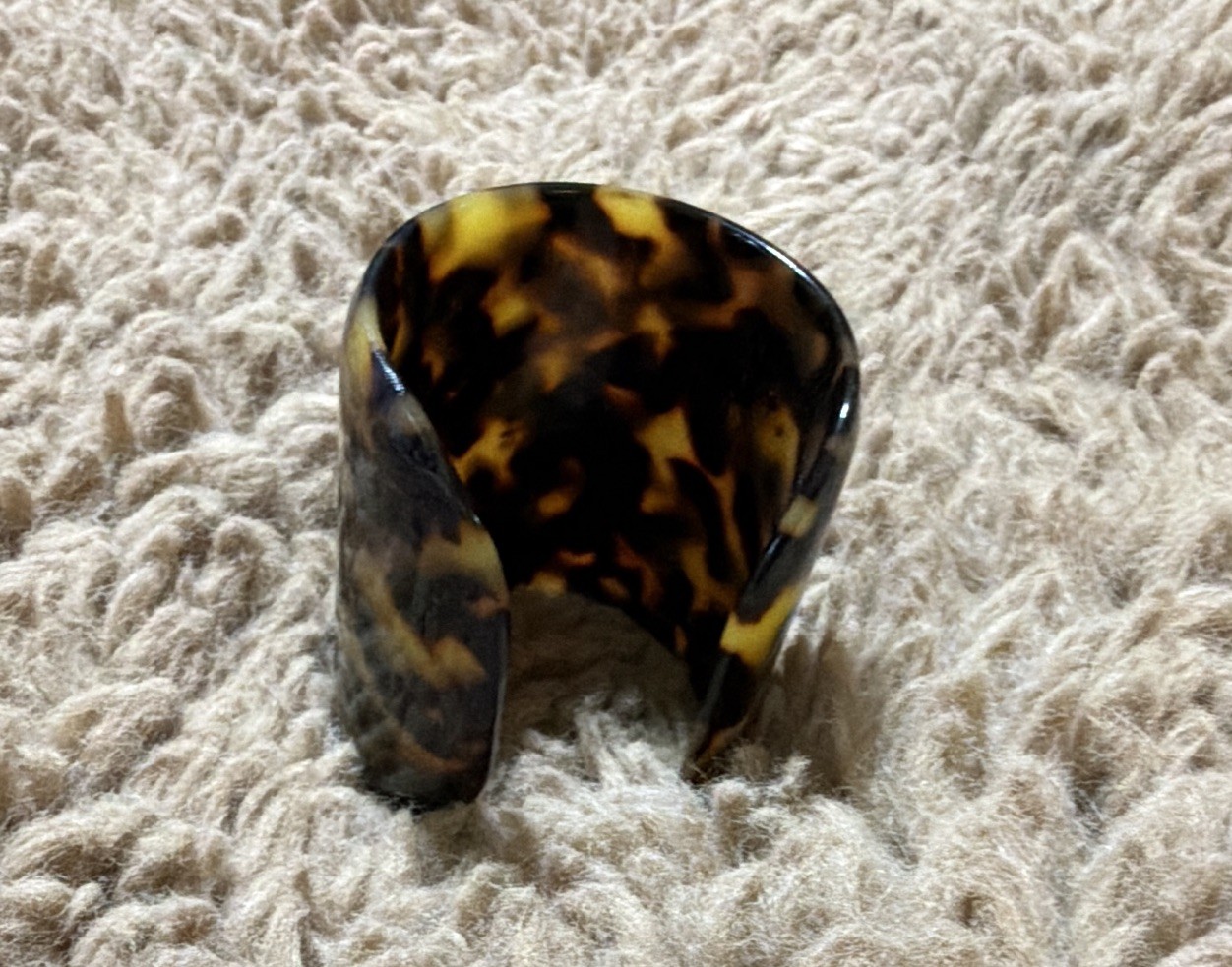 (2) Tory Burch…Tortoise shell Curved Plastic Bracelets