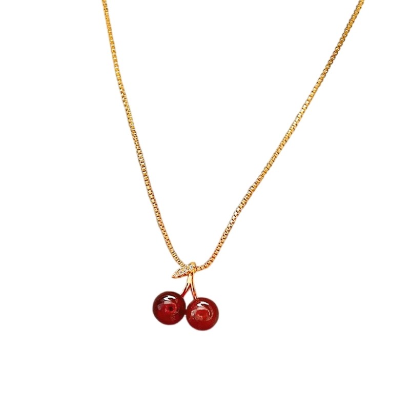 Stylish Fruit Inspired Golden Pendant Necklace For Women Casual Or Formal Event
