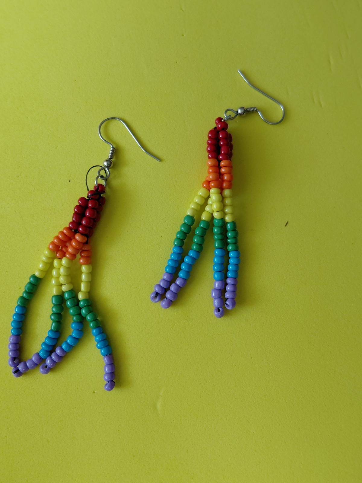 Boho Rainbow tassel earrings pride