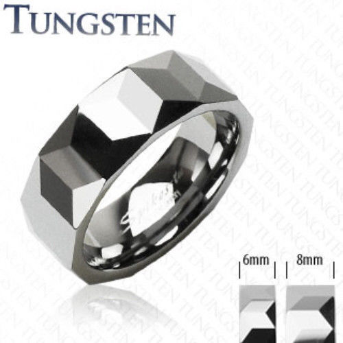 Prism Design Tungsten Carbide Wedding Ring Size 5,6,7,8,9,10,11,12,13 (f86)