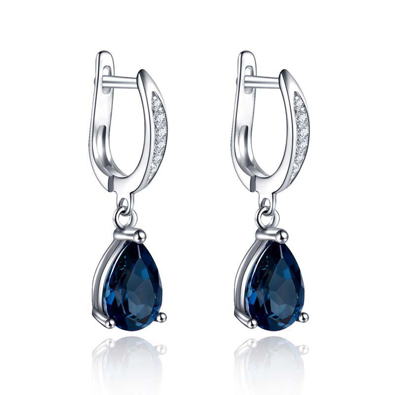 2.85 CT Simulated Sapphire Breathtaking English Lock Earring 925 Silver Plated