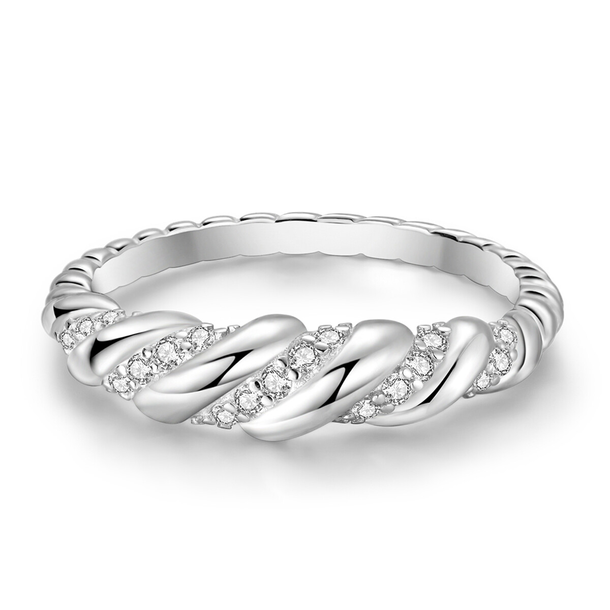 MULA Original Hemp Rope Thread Ring AAA CZ For Women Jewelry 925 Sterling Silver