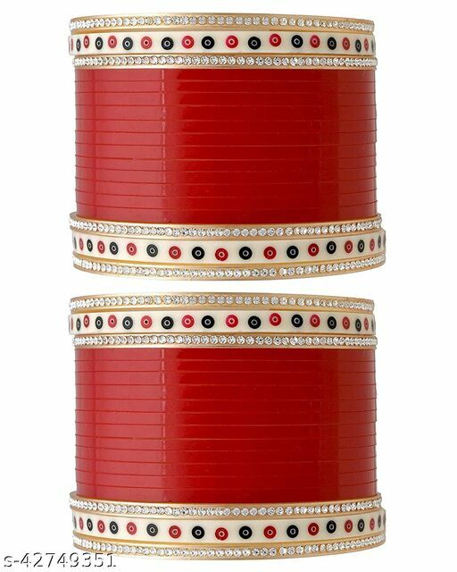 Bridal Punjabi Chura Wedding Red/Golden Chuda Set Chooda Gives you Royal look