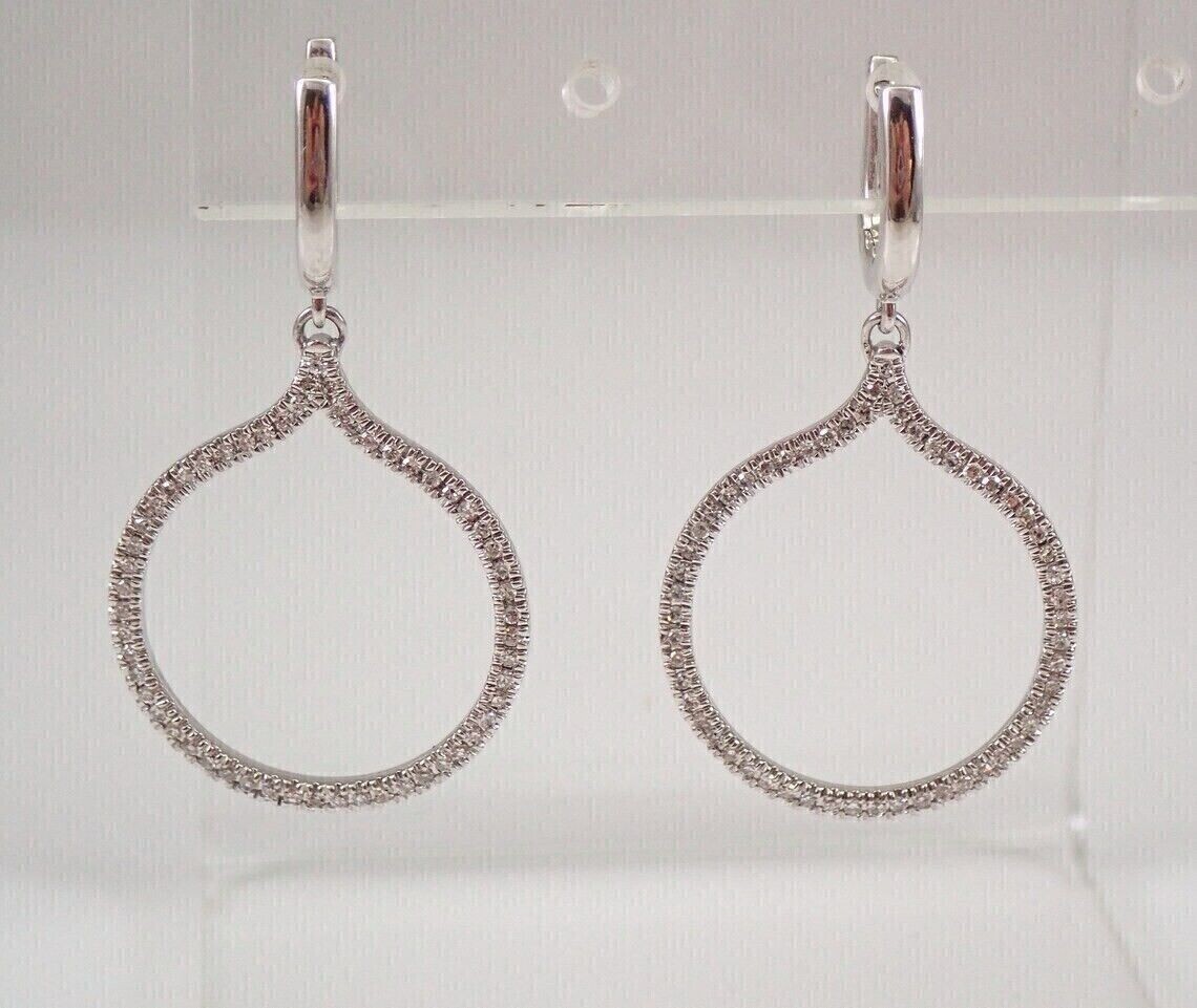 3Ct Round Lab-Created Diamond 14k White Gold Finish Halo Drop Dangle Earrings
