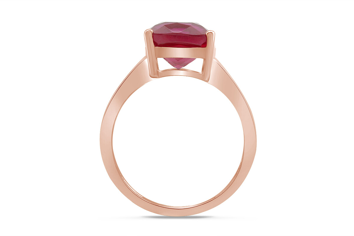 3 Ct Simulated Ruby Solitaire Wedding Ring 14k Rose Gold Plated Sterling Silver