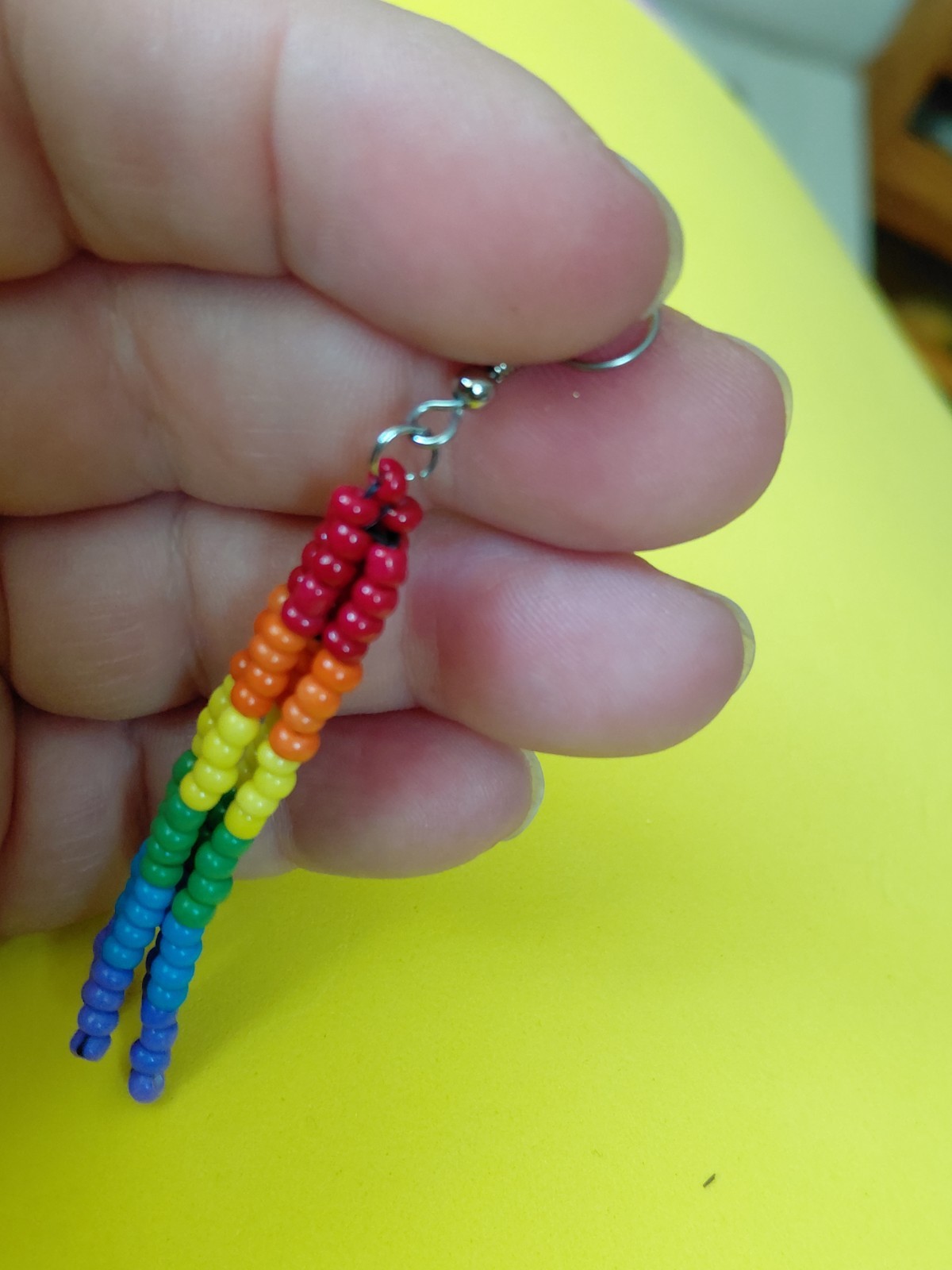 Boho Rainbow tassel earrings pride