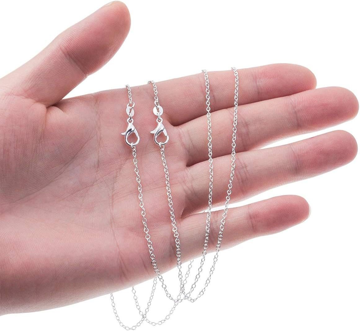 30 Pack Necklace Chains Bulk for Jewelry Making, Selizo Bulk Necklace Chains Sil