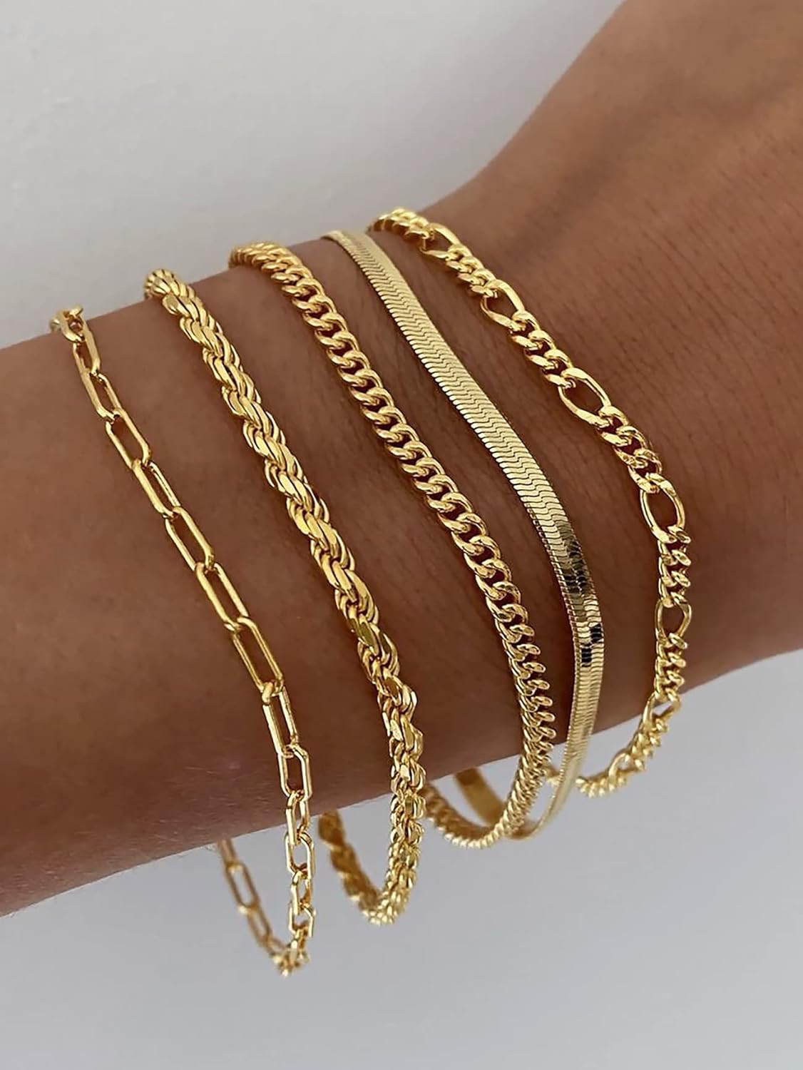 14K Gold Plated Bracelets for Women, Jewelry Sets Cute Tennis Beaded Bracelets C
