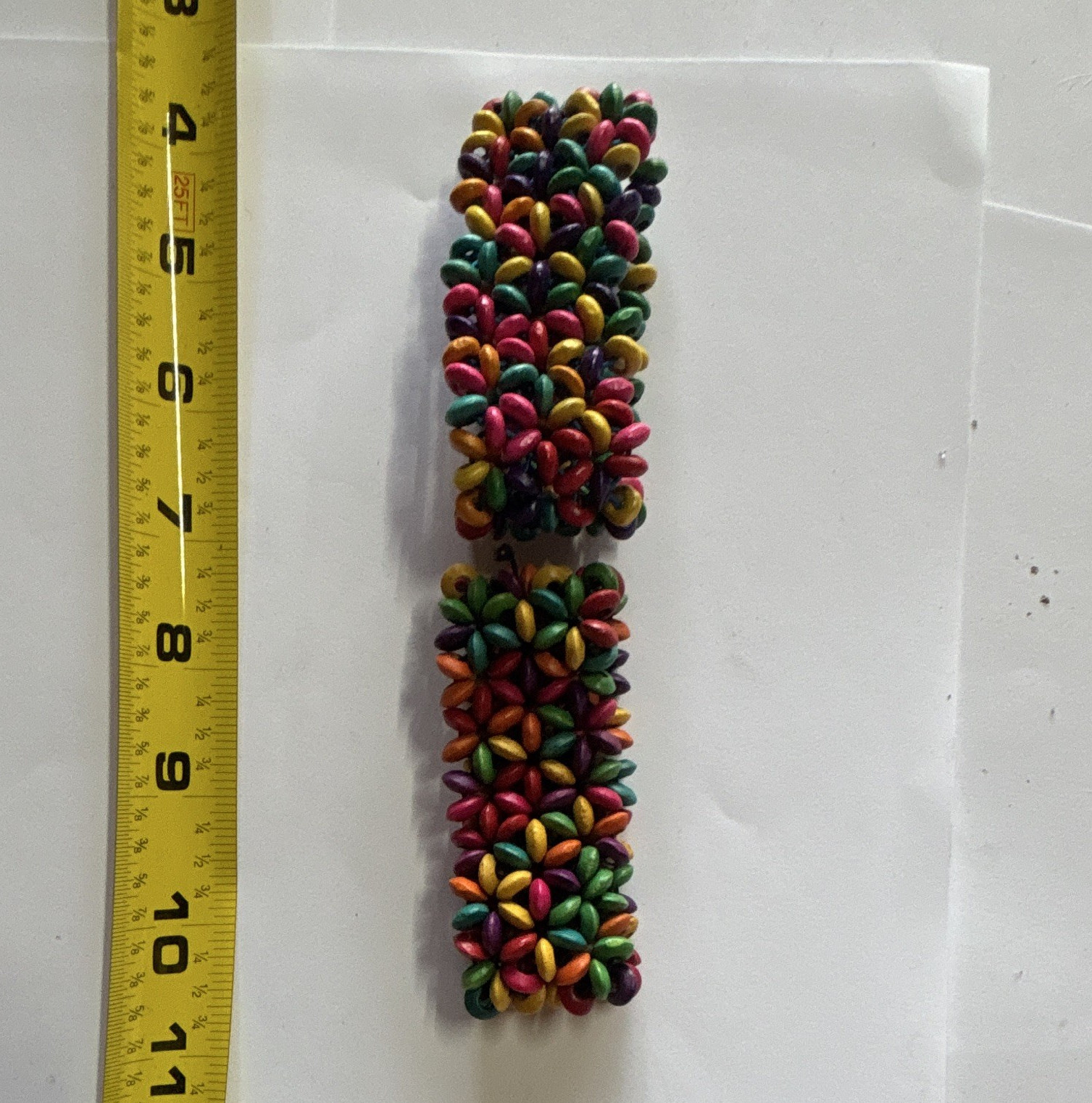 Multicolor Wood Oval Bead Stretch Bracelet, Beaded, No Stone