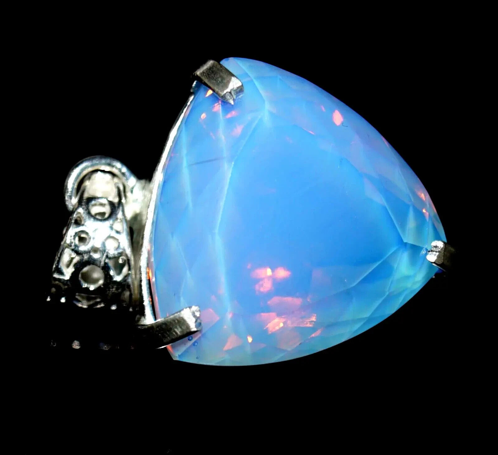 EGL Certified 90.0 Ct Natural Opal 925 Solid Silver Pendant Loose Gemstone