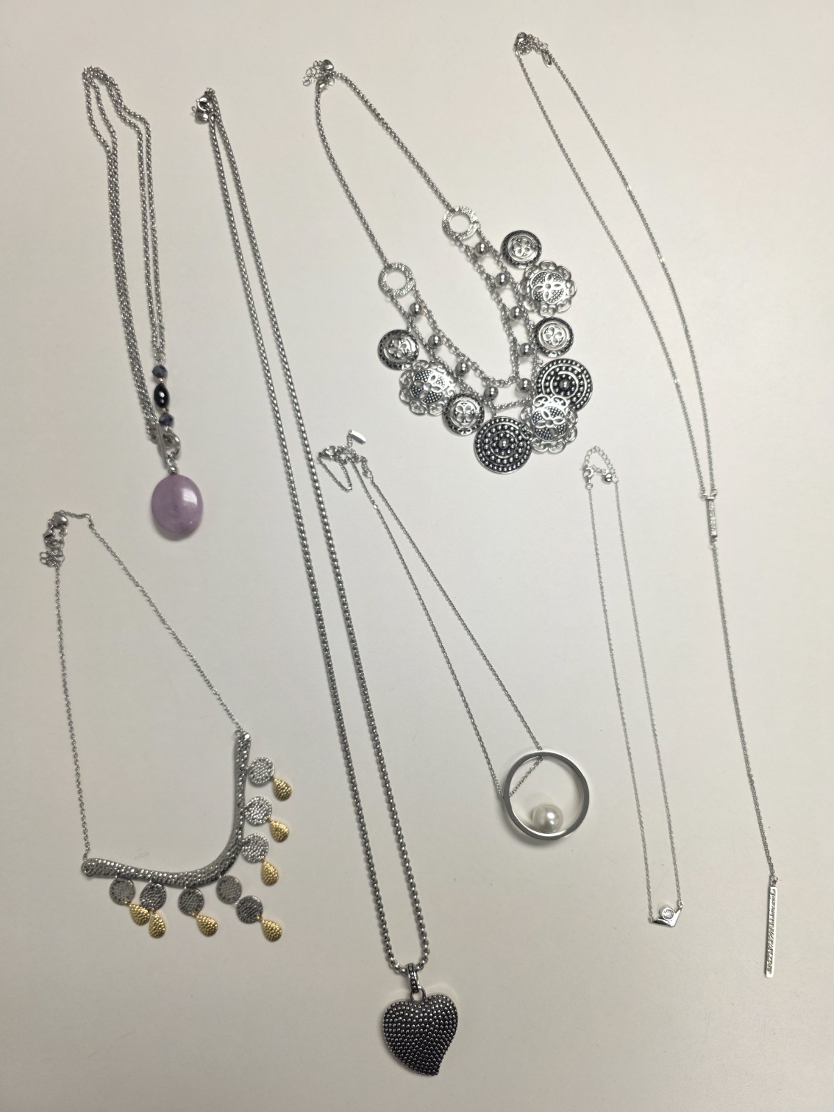 TOCARA Gorgeous Lot of 7 NWOT Silvertone Necklaces Various Lengths