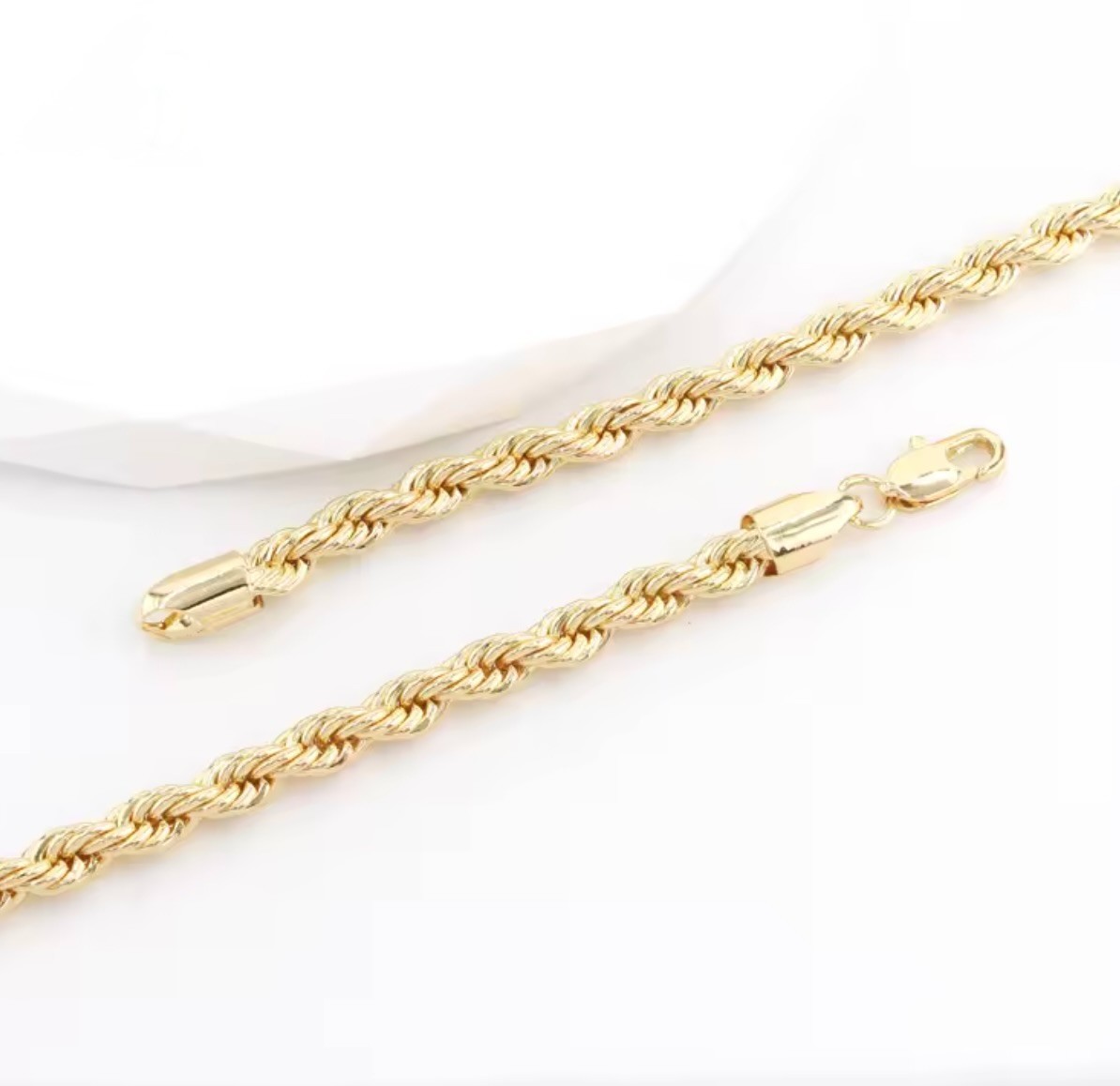 14k Gold Filled Rope Chain 3mm-6mm Necklace 18-24″ Men Women