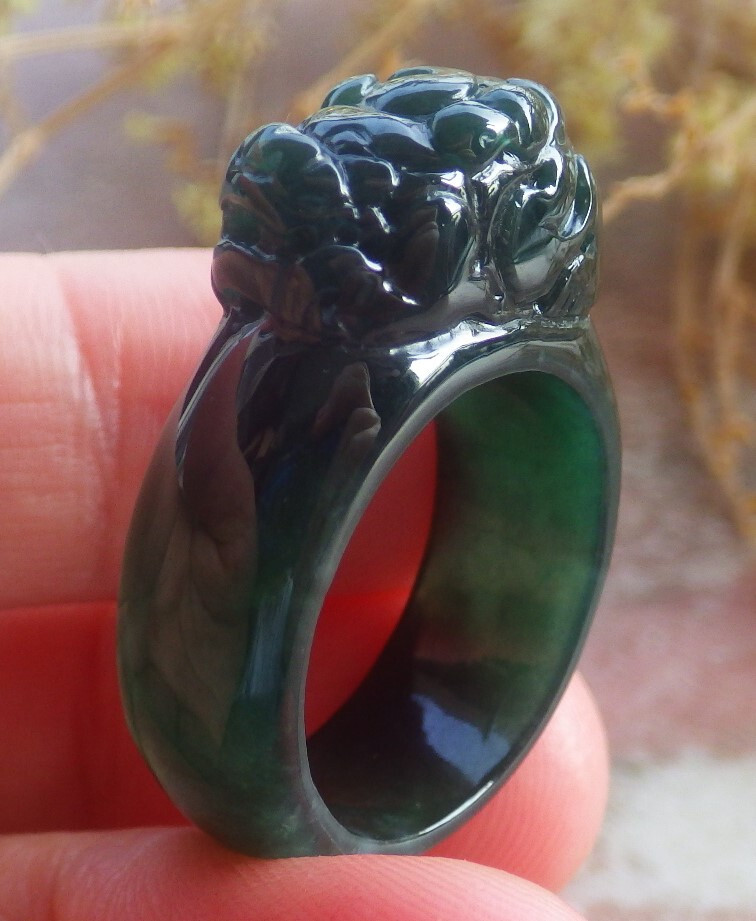 Video Certified Green A Jadeite Jade Dragon Pi Xiu Ring NO. 8 戒指 115022 TS