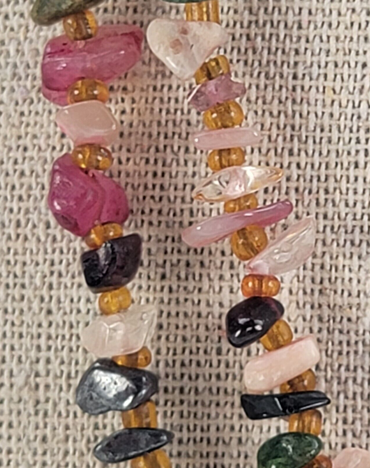 Multicolor Agate Chip Beaded Necklace 35 in Endless No Clasp