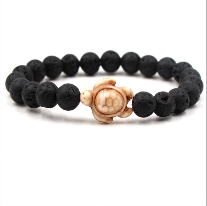 Ocean Sea Turtle Bracelets Healing Diffuser Beach Beaded Jewelry For Men Women