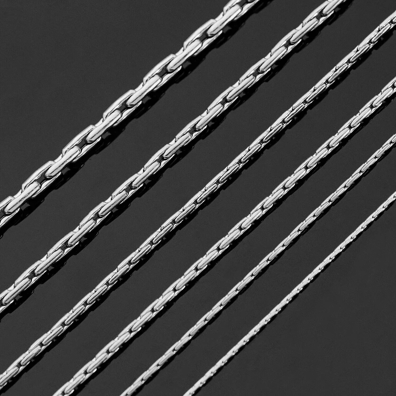 Thin Silver Necklace Link Cable Chain for Men | 316L Stainless Steel Jewelry