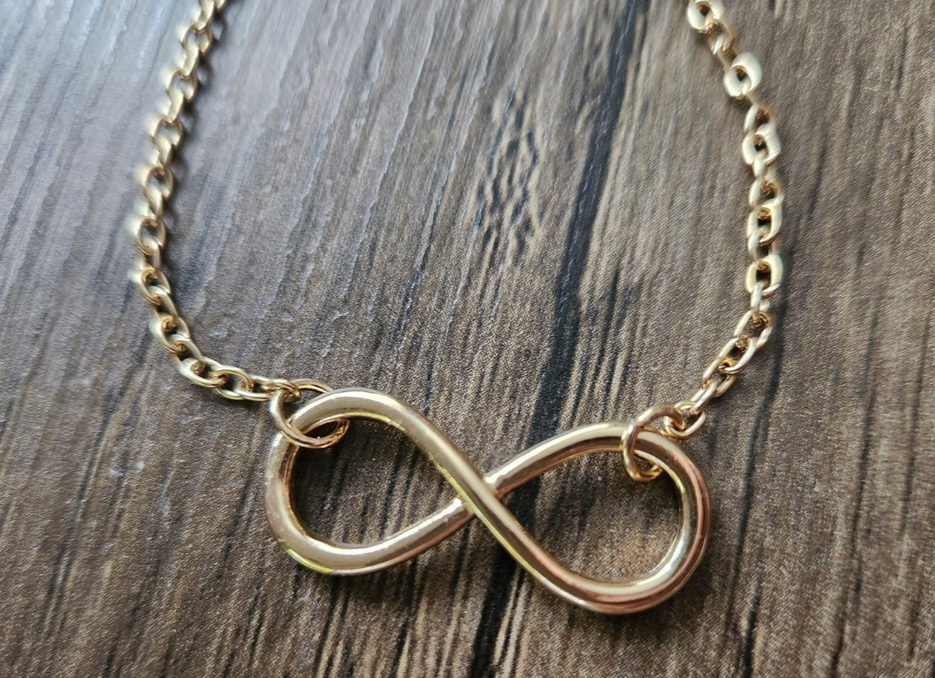 Infinity Lucky Charm Chain Adjustable Bracelet Gold Lobster Clasp 18.5-26.5cm
