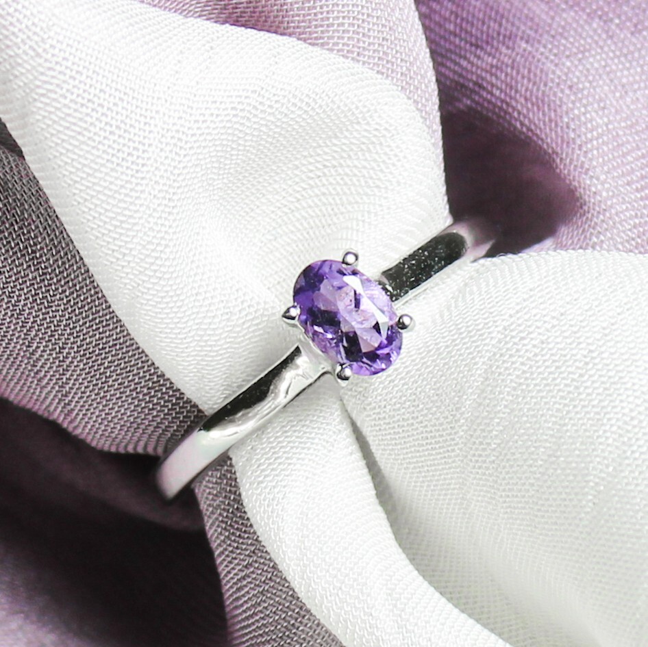 Natural Purple Amethyst Vintage Ring With 925 Sterling Silver ALL SIZE AVAILABLE