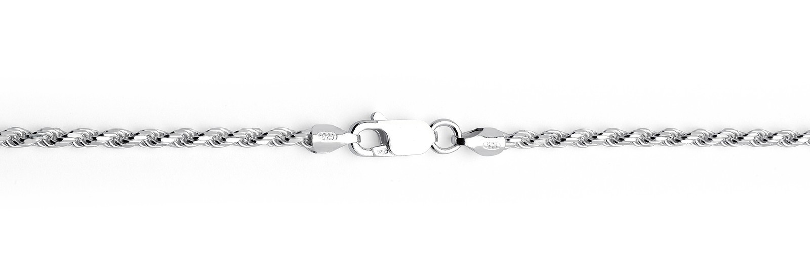 2.3MM Sterling Silver Rope Necklace Chain 16″ 18″ 20″ 22″ 24″ 30″