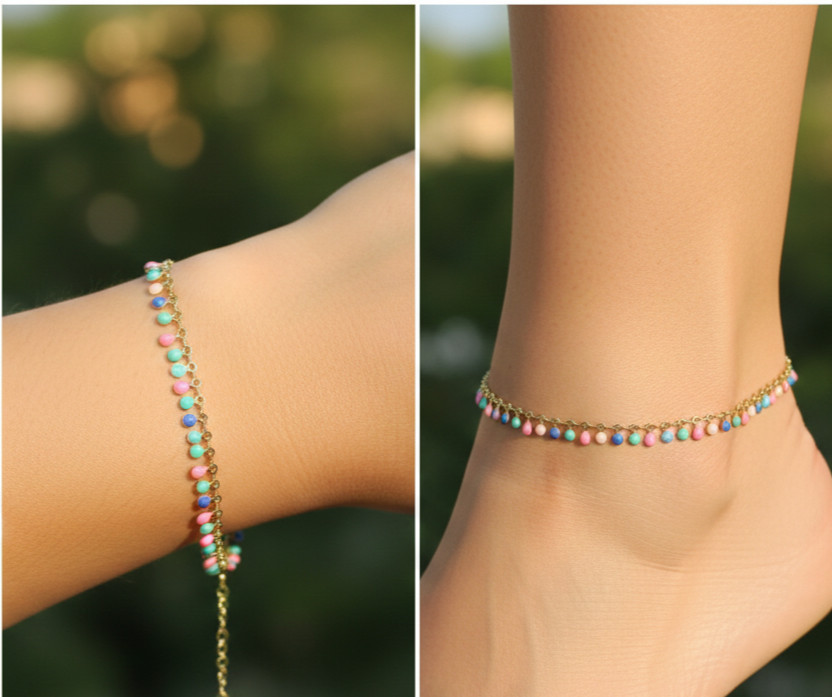 Designer Rainbow Dangle Bracelet – Elegant 18K Gold Plated Fashion Jewelry