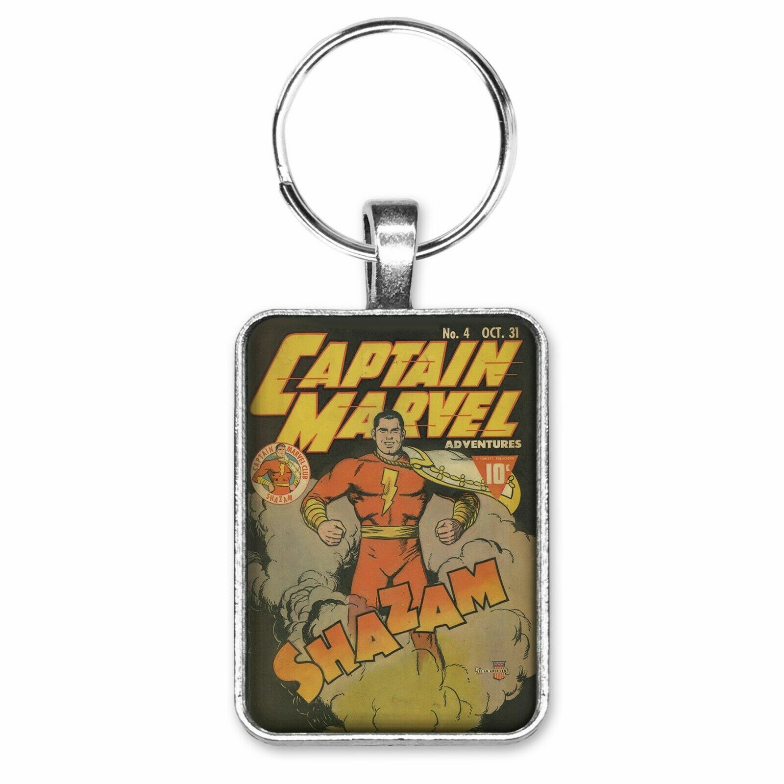 Captain Marvel #4 Cover Key Ring or Necklace Shazam Classic Vintage Comic Book