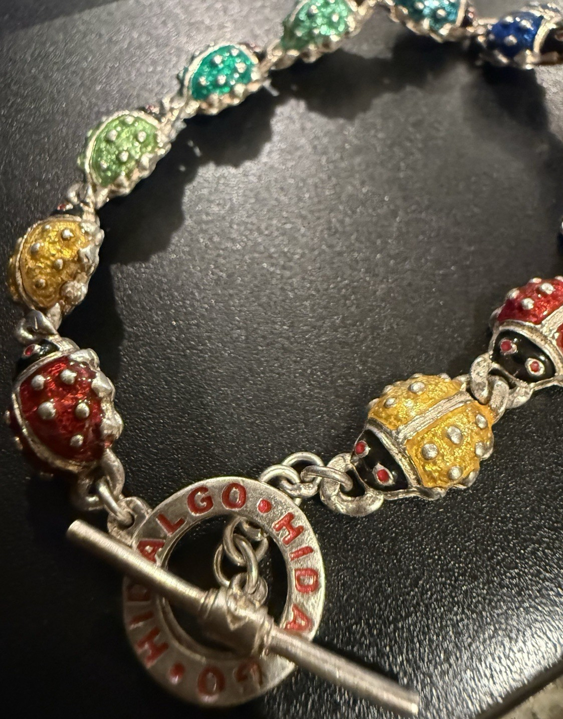 Artisan Ladybug Bracelet • 21.2g Enamel Beads • HIDALGO‑Style Charm • 7.5″