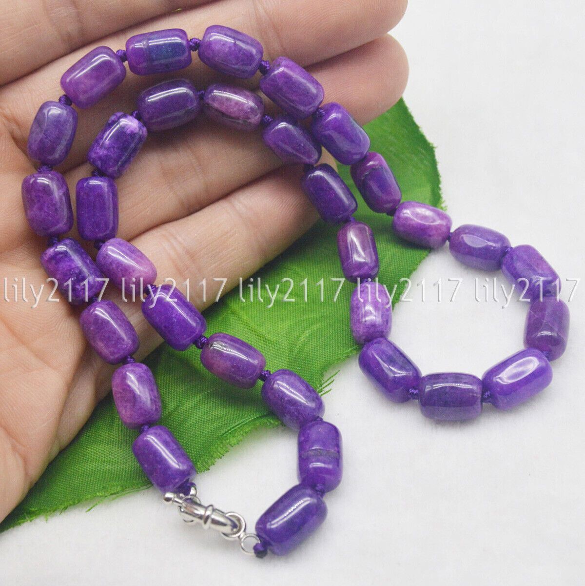 8x12mm Natural Purple Sugilite Barrel Cylindrical Gemstone Bead Necklace 14-48”