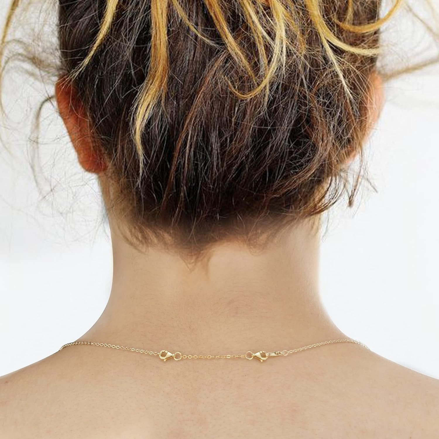 3Pcs 14K Gold Plated Necklace Extenders Solid Brass Chain Extension 1″ 2″ 3″