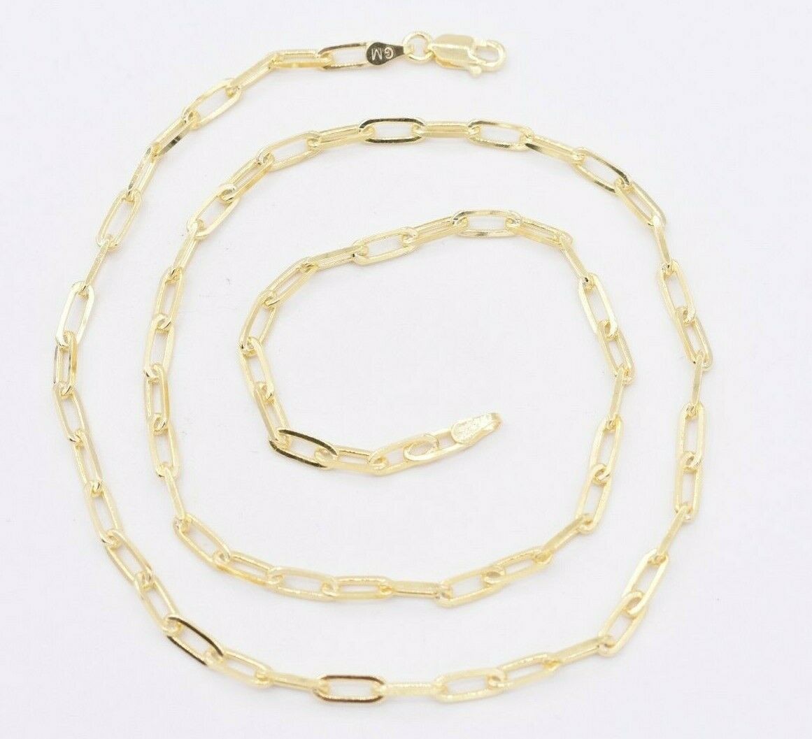 3.5mm Paperclip Link Chain Necklace 14K Yellow Gold