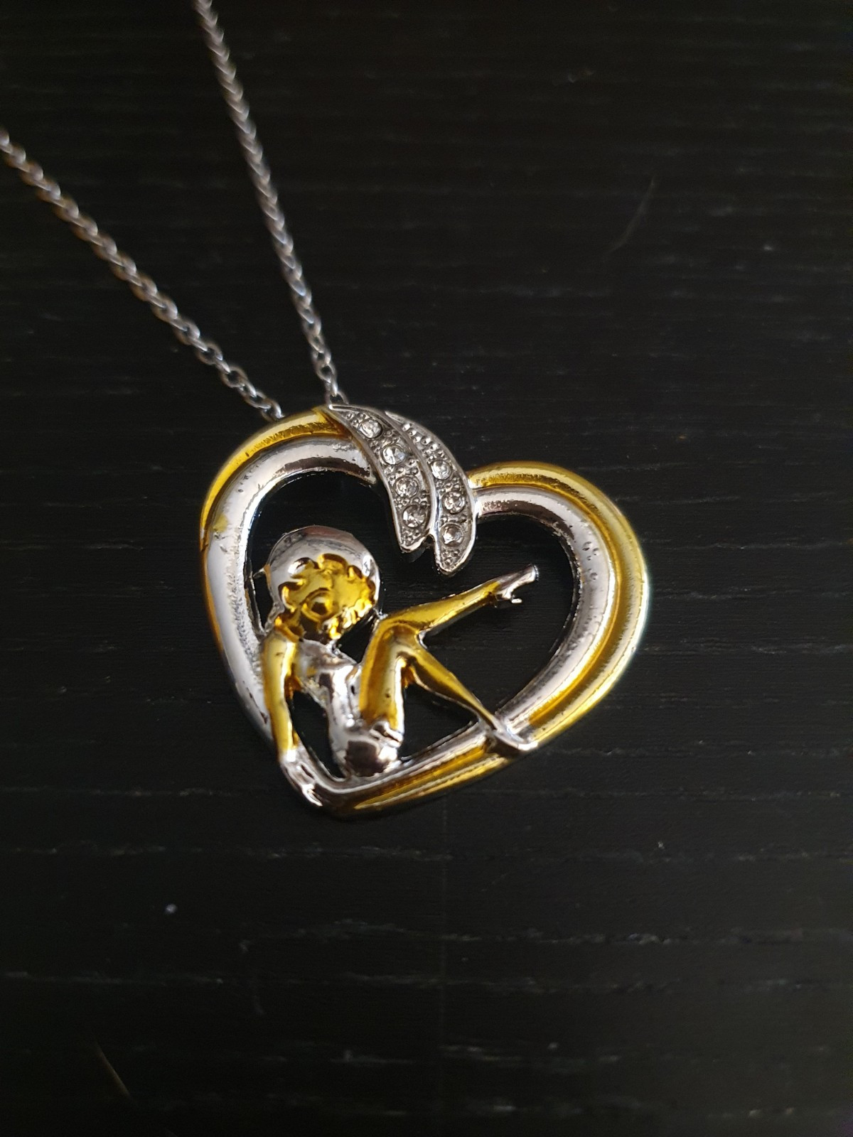 Betty Boop Silver Gold Necklace