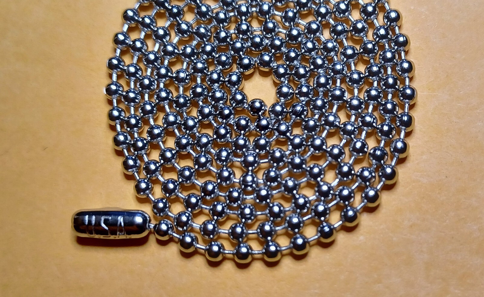 24″ Nickel Plated Steel 2.4mm Ball Bead Stylish Military Dog Tag Chain USA Made
