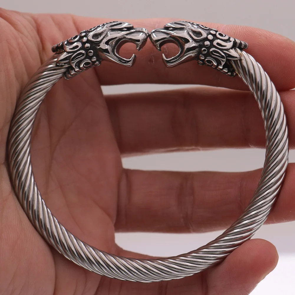 Retro Wolf Bracelet Cuff Bangle Womens Gift