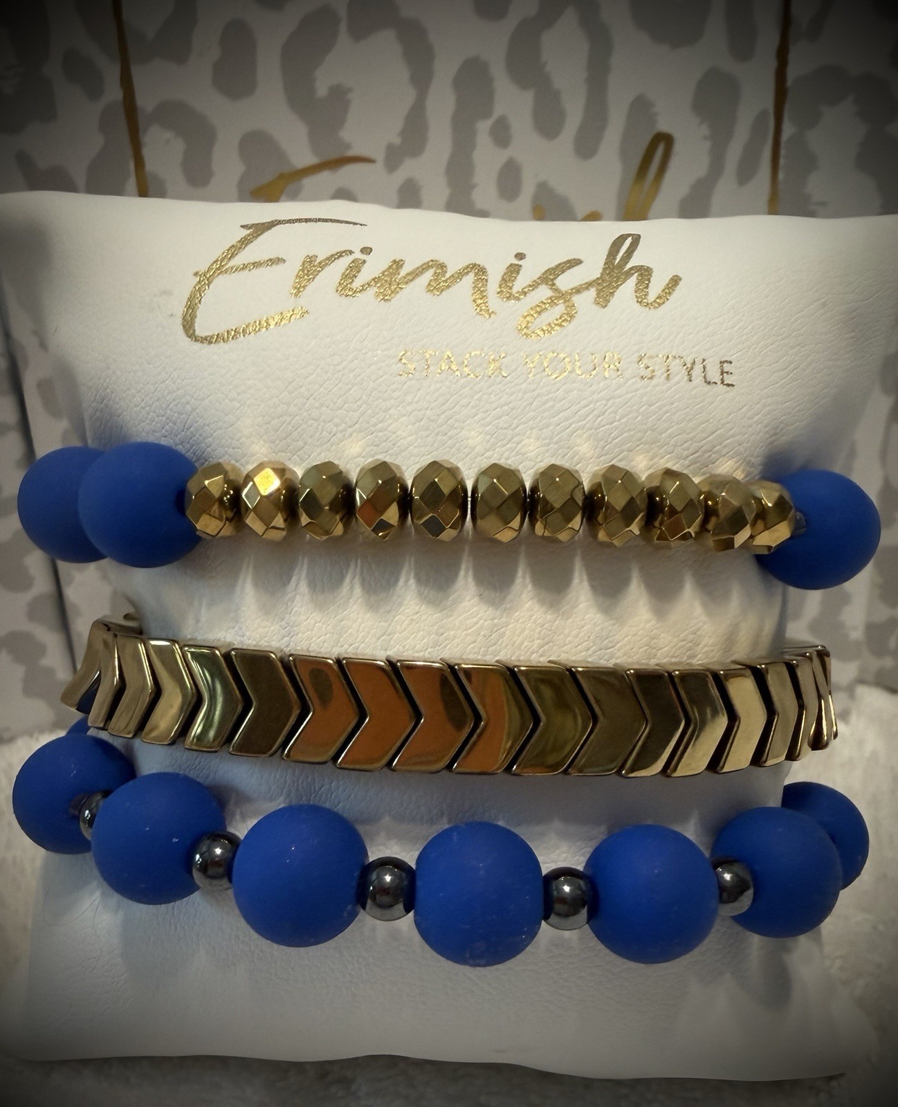 New ERIMISH Bracelets 3 Pc – Cobalt Blue – Custom Regular, Kids Or Extended Size