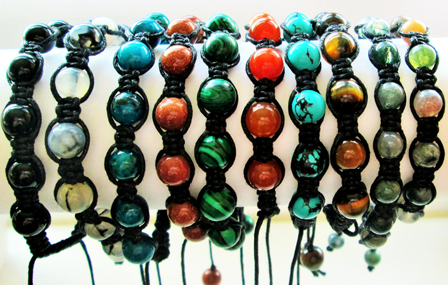 Gemstone bracelet shamballa boho bracelet with gift bag UK seller HANDMADE