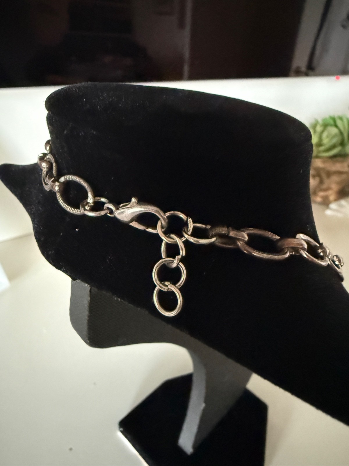 Mixed Metal Statement Necklace Wire Ball Crystal Bead Bib – Black Silver Bronze