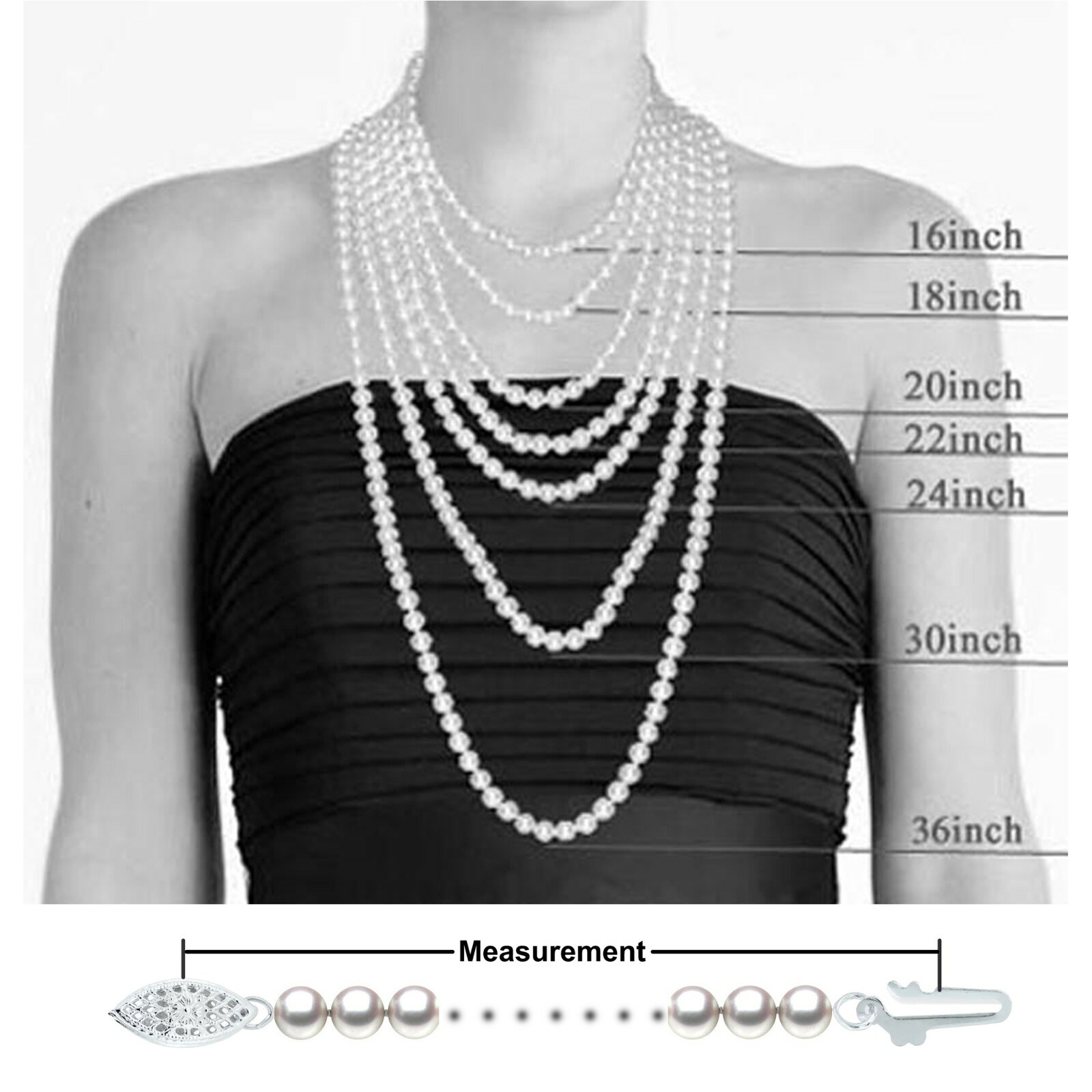 AAAA 16-22 Inch Japanese Akoya Pearl Necklace 7.5mm Black Akoya Pearl Necklace