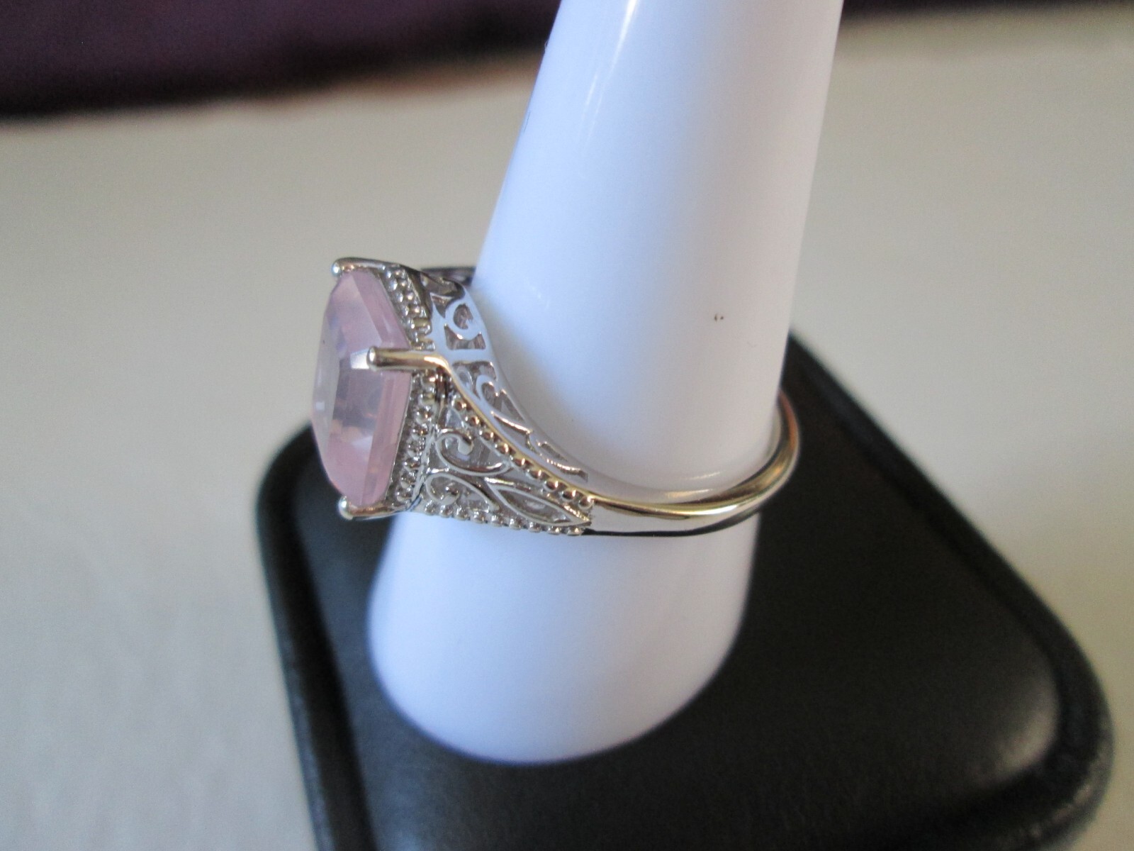 Galilea Rose Quartz Platinum over Sterling Silver Ring (Size 7) 3.00 ctw