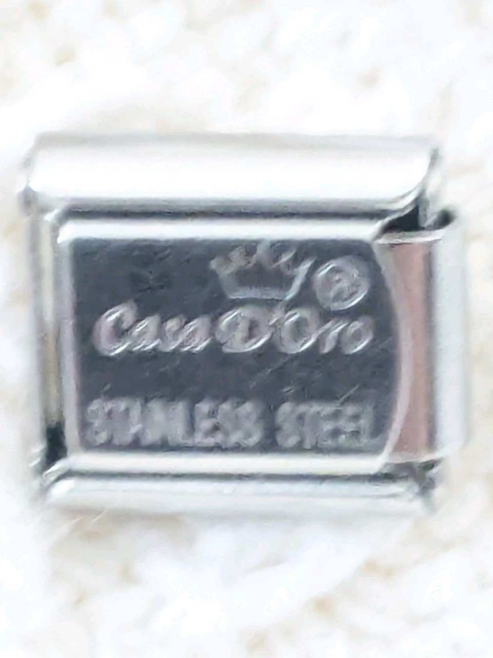 Authentic Casa D’Oro Flower Stones Classic 9mm Link Italian Charm N65