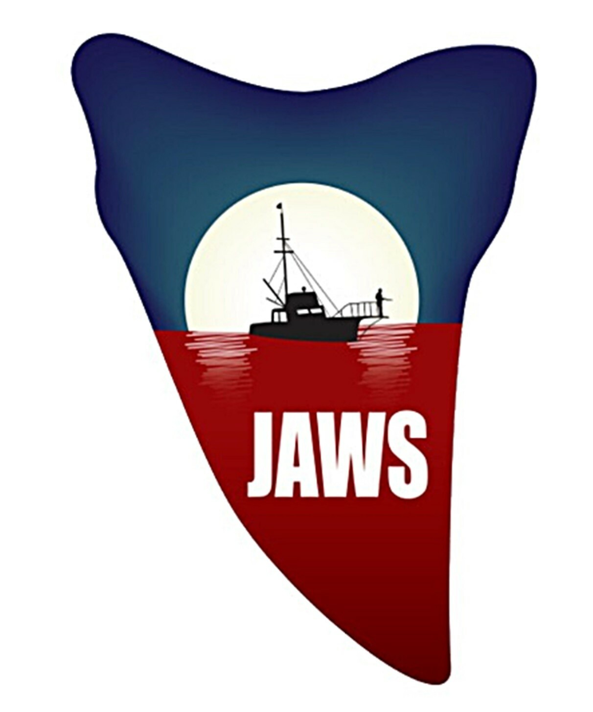 Jaws Shark Tooth Metal Enamel 1 Inch Tall Pin