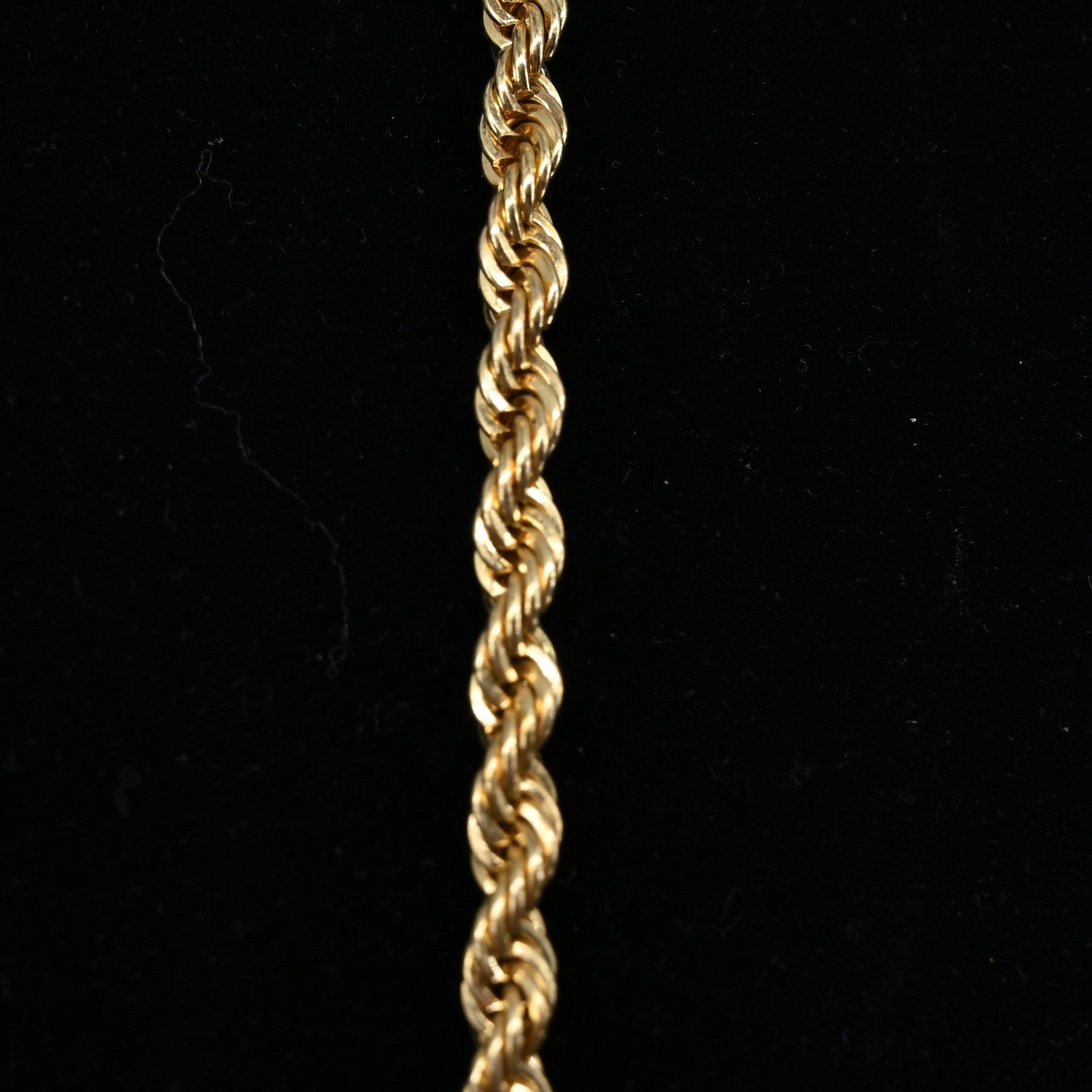 Vintage 18KGP Gold Plated Rope Chain Necklace Crystal Pave Ball Slider Pendant